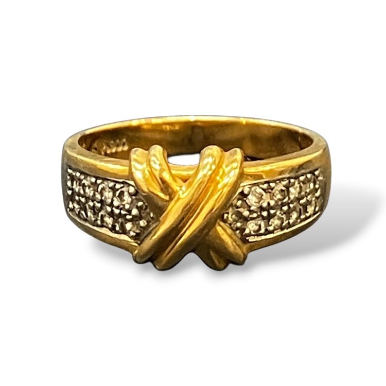 【メレダイヤ コンビリング】K18 18金 750 Pt900 プラチナ900