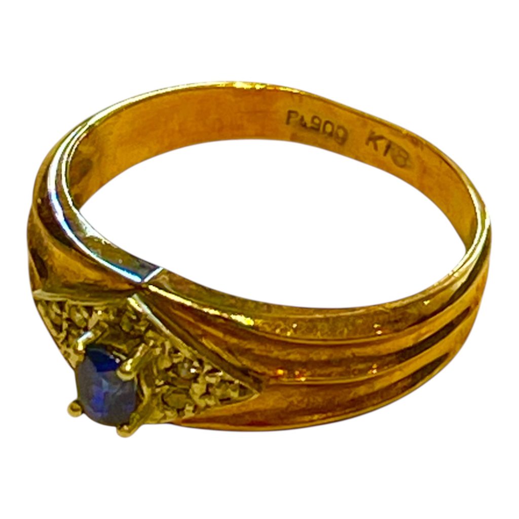 【貴金属】K18/Pt900 コンビ (18K/プラチナ900 コンビ)  サファイア付リング　アクセサリー　ジュエリー