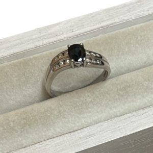 Pt850 プラチナ サファイア メレダイヤ リング アクセサリー ジュエリー 貴金属