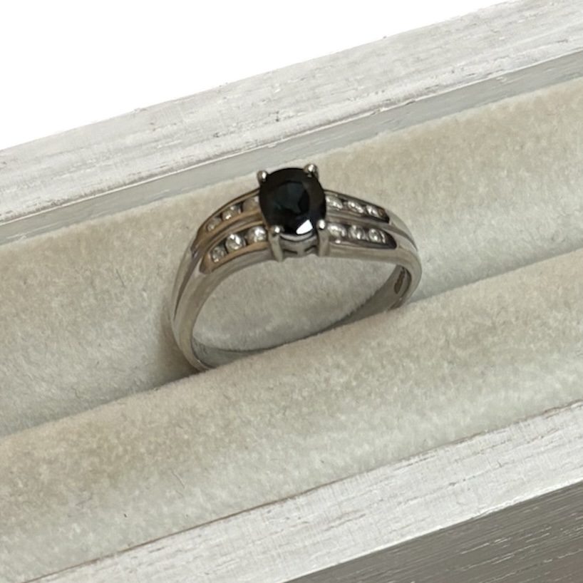 Pt850 プラチナ サファイア メレダイヤ リング アクセサリー ジュエリー 貴金属