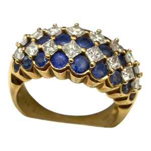 K18 サファイア・ダイヤモンドリング