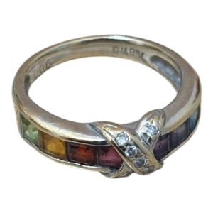 K18WG（18金ホワイトゴールド）リング（石付き