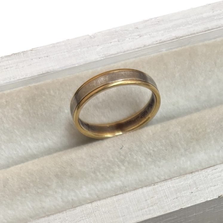 K18 Pt850 ハーフ ゴールド プラチナ リング アクセサリー ジュエリー 貴金属