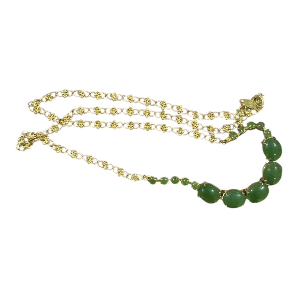 K18 ネックレス ヒスイ宝石付き