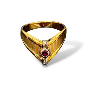 ルビー コンビリング K18 18金 750 Pt900 プラチナ900