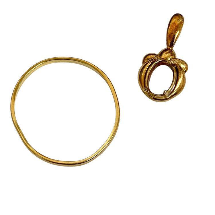 K18リングとK18ネックレストップ