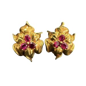 【ルビー イヤリング】K18 18金 750