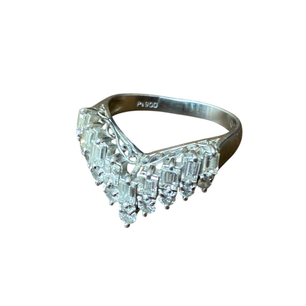 Pt900 石付き リング メレダイヤ 1.5ct プラチナ