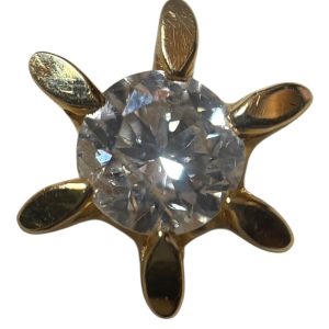 K18 18金 750 ダイヤ付きピアス（片方のみ）