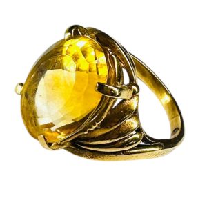 K18(18金)シトリン付きリング