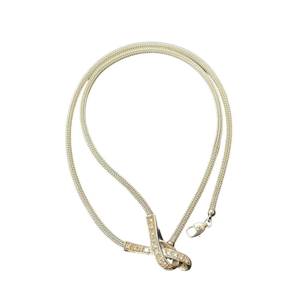 K18　Pt900　18金　プラチナ900　メレダイヤ　ネックレス