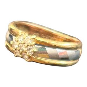 Pt900/K18 メレダイヤ付きコンビリング 買取り