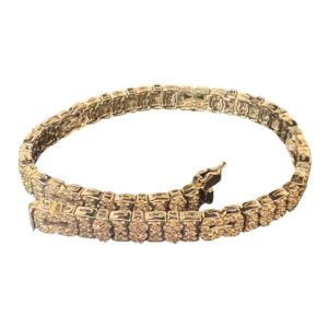 K18WG ホワイトゴールド ブレスレット メレダイヤ付き