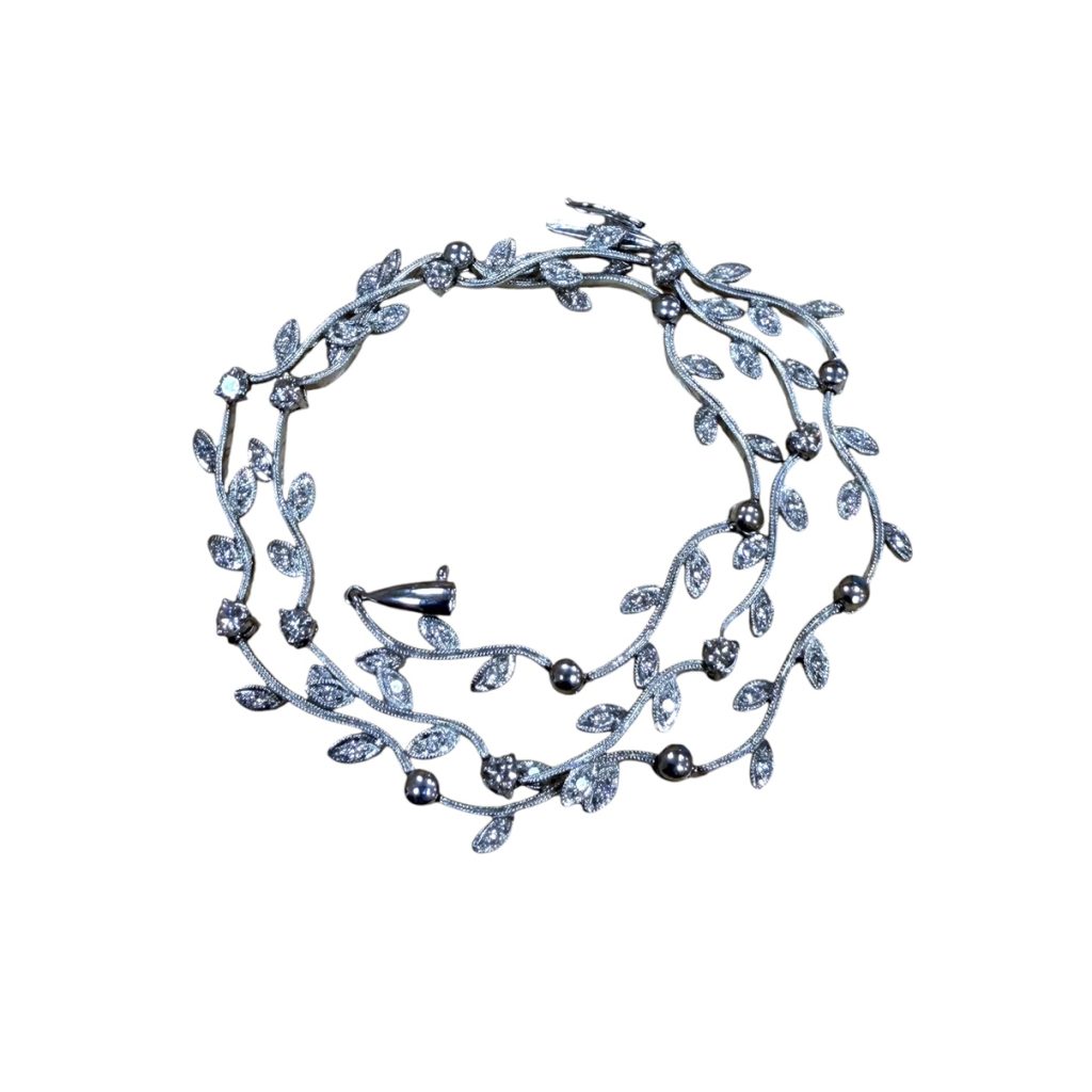 K18WG 18金ホワイトゴールド ネックレス メレダイヤ 山形市