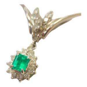 K14WG 14金 585 エメラルド ネックレス