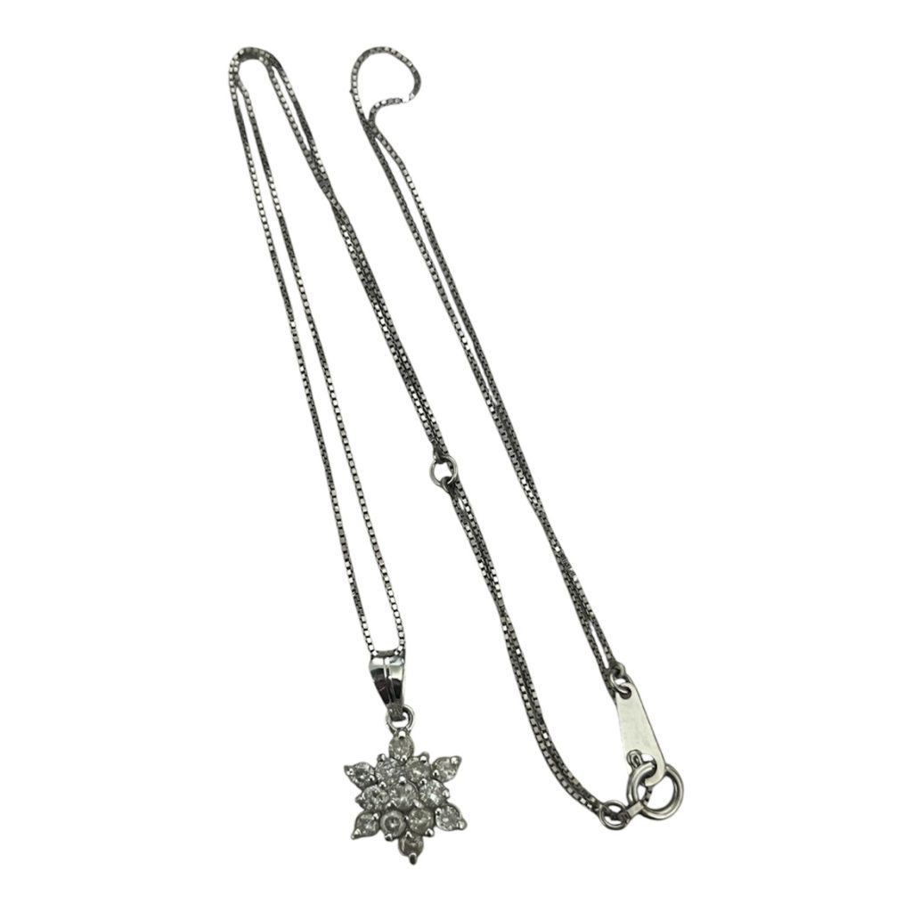 Pt850 プラチナ ネックレス 石付き