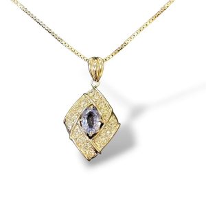 サファイア メレダイヤ ネックレス K18WG 18金ホワイトゴールド 750