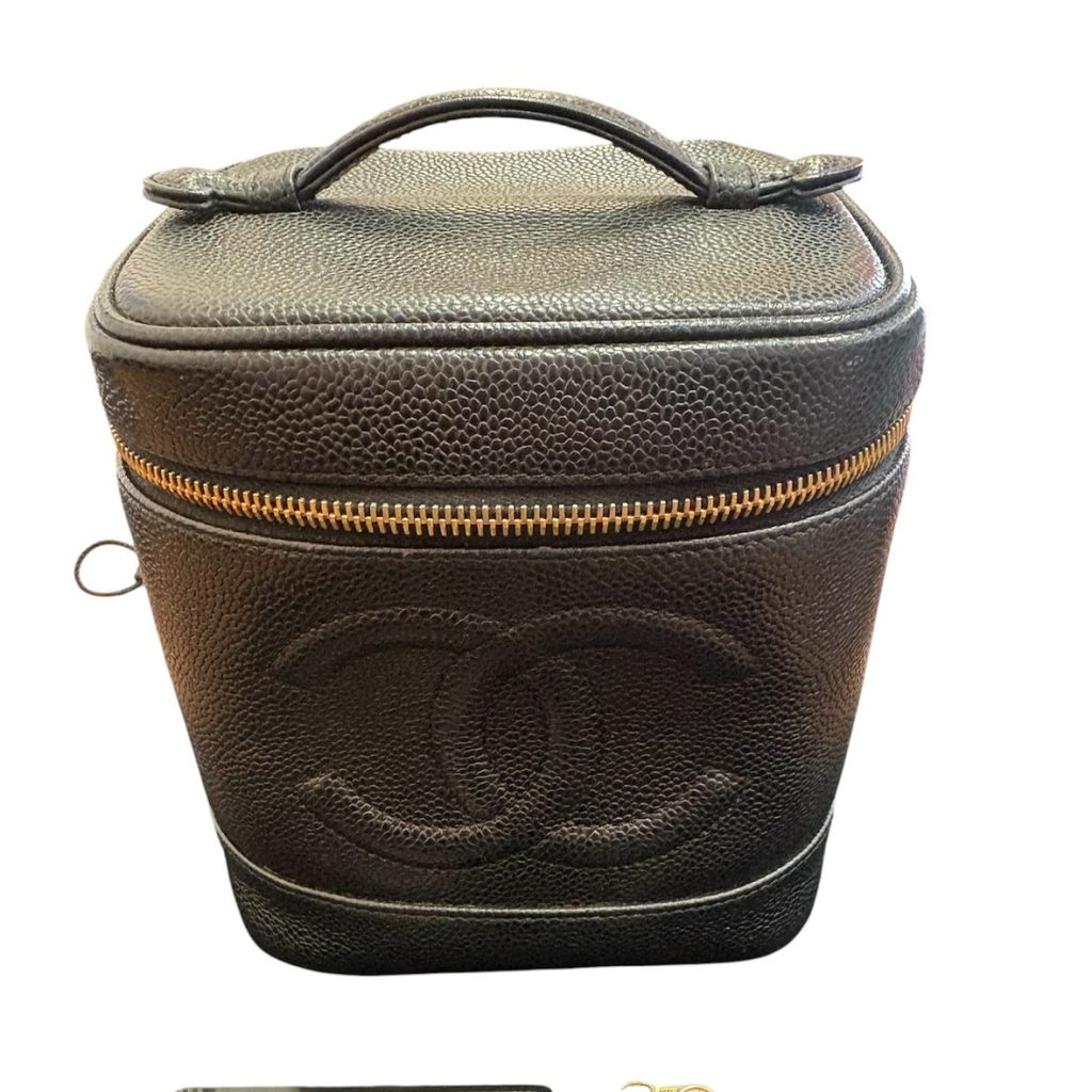 CHANEL シャネル バニティバッグ キャビアスキン ファスナー破損品