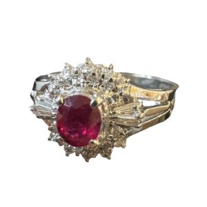 Pt900 プラチナ900 ルビー ダイヤモンド リング