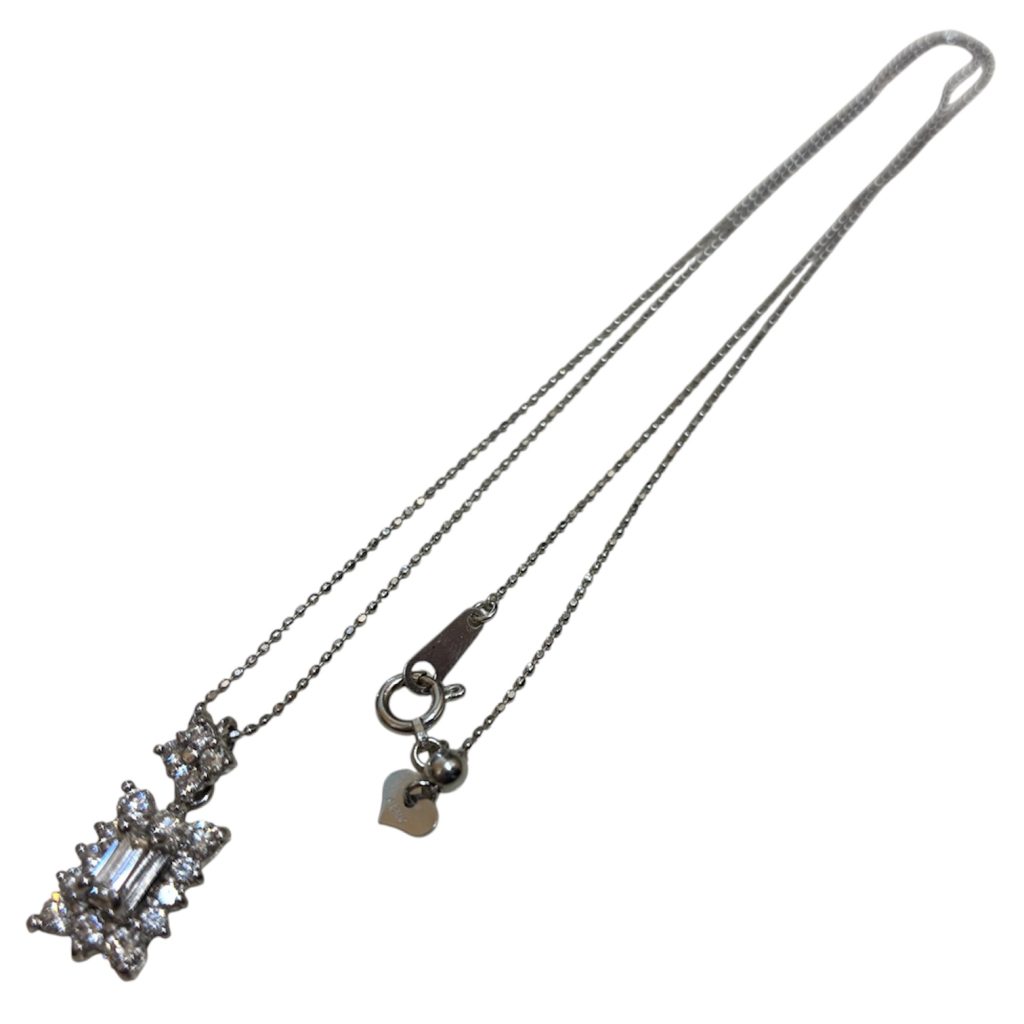 K18WG（ホワイトゴールド）ダイヤ付きネックレス　札幌市白石区菊水