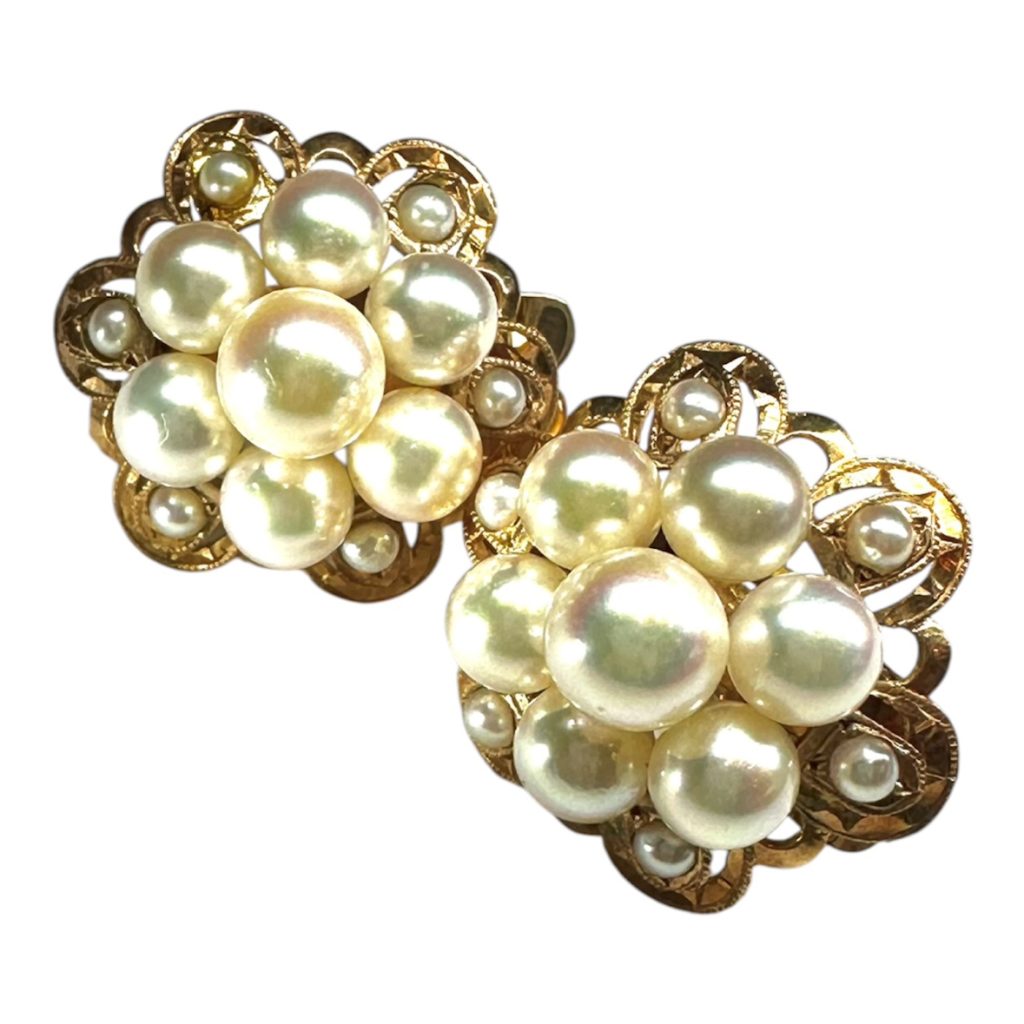 K14(14金)パール付きイヤリング