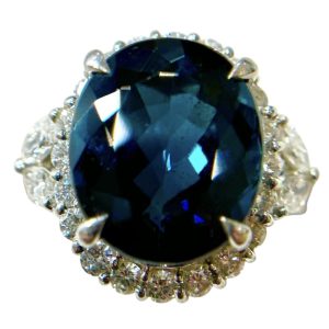 Pt900 プラチナ900 ブルーサファイア メレダイヤモンド リング 指輪　北海道　札幌市　東区　元町