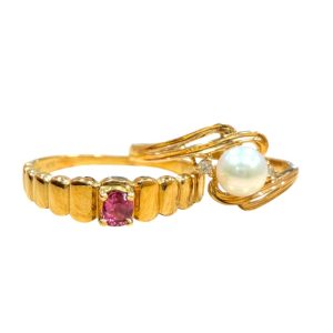 K18 18金 ルビー パール リング おまとめ