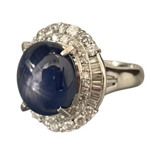 Pt900スターサファイアリング