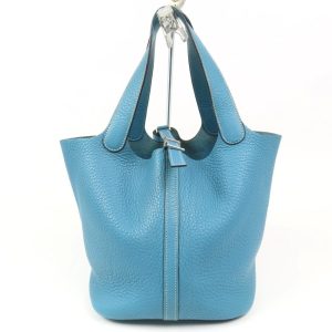 HERMES エルメス ピコタンロックMM ヴィンテージ ハンドバッグ トリヨンクレマンス ブルージン