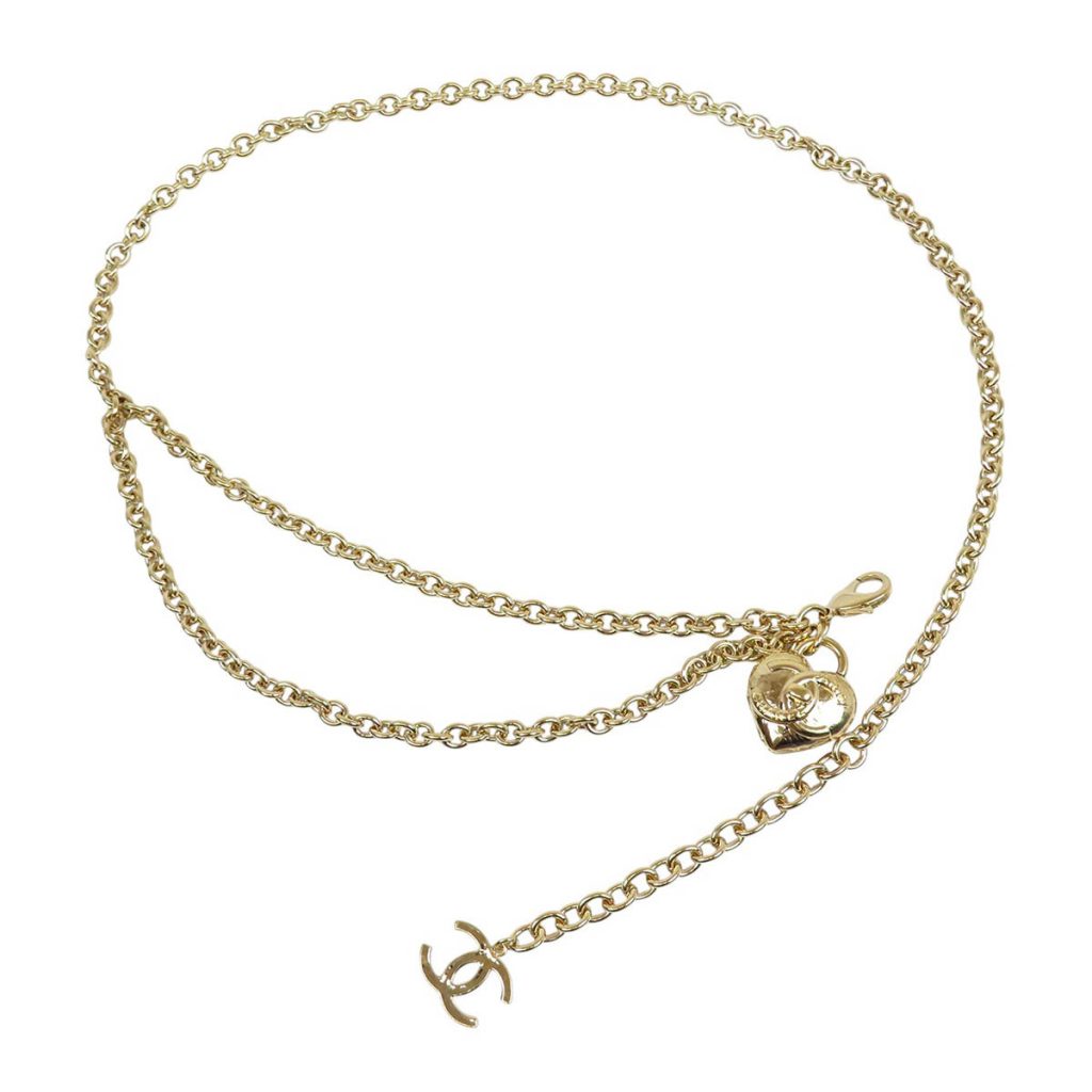 シャネル ココマーク ハート ロケット チェーンベルト メタル ユニセックス CHANEL