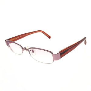 agnes b. アニエスベー 度入りメガネ/メガネフレーム メタル×プラスチック AB-1182/ハーフリム ブラウン/ピンク レディース