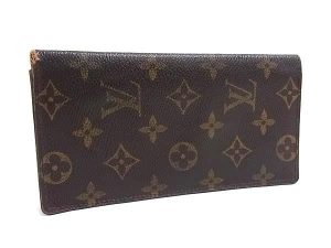 LOUIS VUITTON ルイヴィトン M60825 モノグラム ポルトカルトクレディ 二つ折り 長財布 ウォレット 札入れ ブラウン系 FT9642