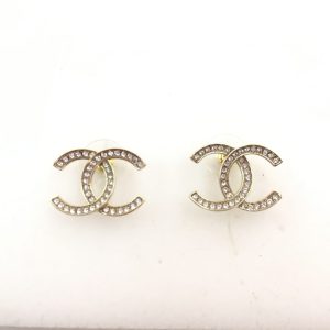 CHANEL シャネル ココマーク ラインストーン ピアス コスチュームジュエリー