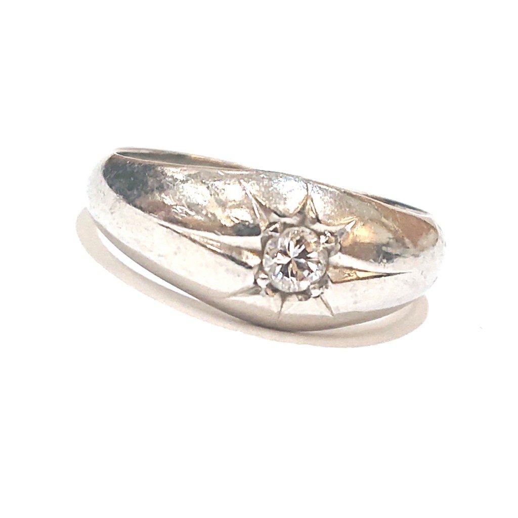 Pt850 メレダイヤモンド 月甲丸デザイン リング