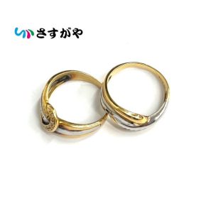 K18 Pt900 金 プラチナ コンビ リング 指輪 アクセサリー