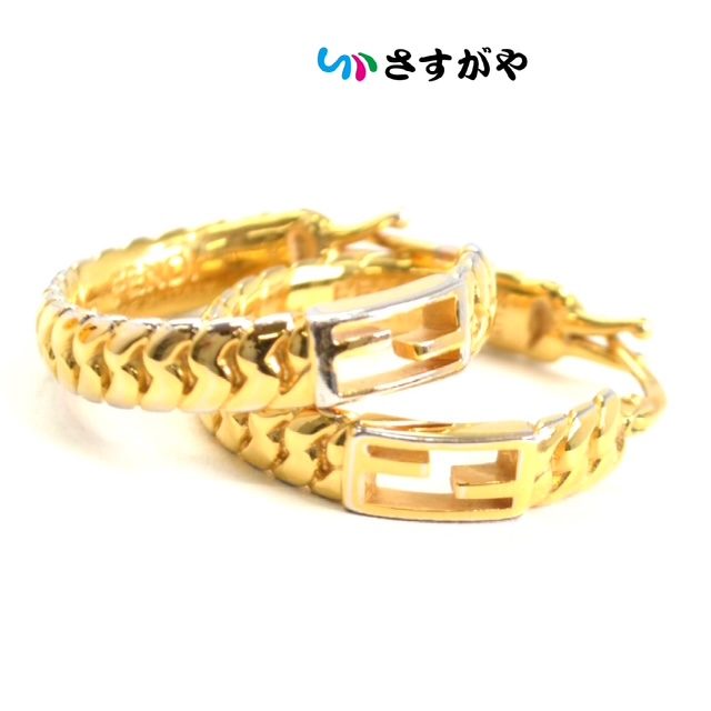 FENDI フェンディ ロゴ フープ ピアス