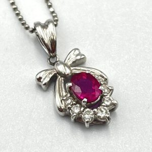 Pt850 プラチナ ルビー ダイヤモンド ネックレス 色石ジュエリー 査定無料 高価買取｜前橋市朝倉町