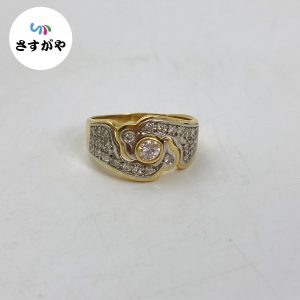 K18 ダイヤ付きリング