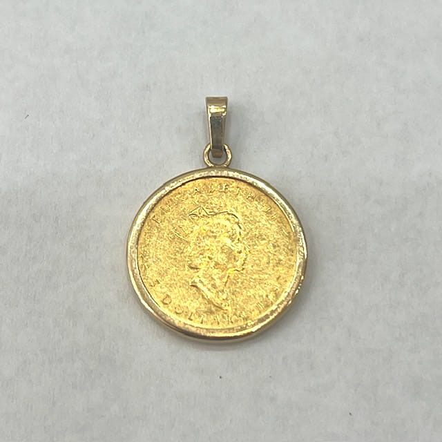 K24（純金）メイプルリーフ金貨 1/10oz ネックレスTOP｜川口市並木