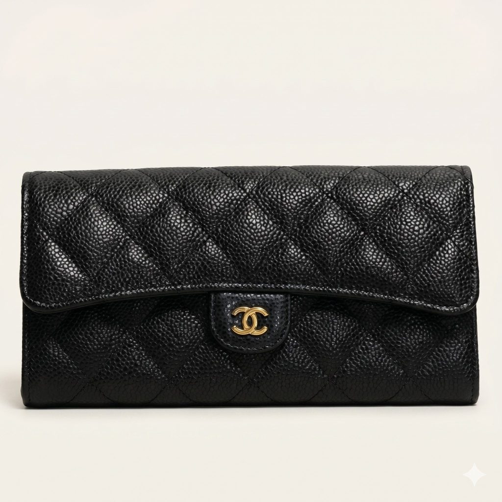 シャネル CHANEL AP0241 フラップウォレット キャビアスキン ゴールド金具