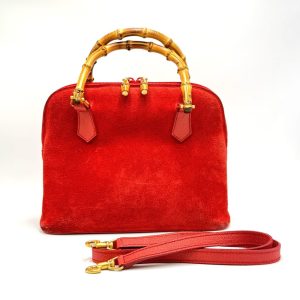 GUCCI グッチ バンブー スエード 2WAYバッグ レッド 高価買取｜高崎市柳町