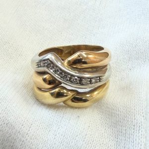【三沢市】K18/Pt850　ダイヤモンドリング　をお買取り致しました！
