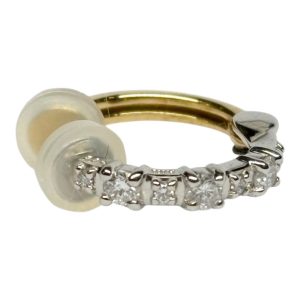 【貴金属】K18/Pt850 (18金/プラチナ850)　ダイヤモンド付きイヤーカフ　アクセサリー　ジュエリー