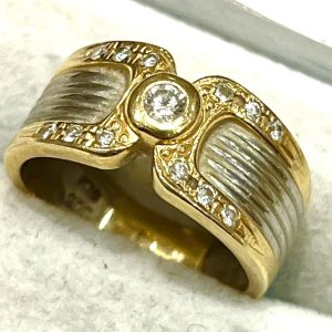 K18  Pt850 ダイヤモンド付き リング 指輪 アクセサリー