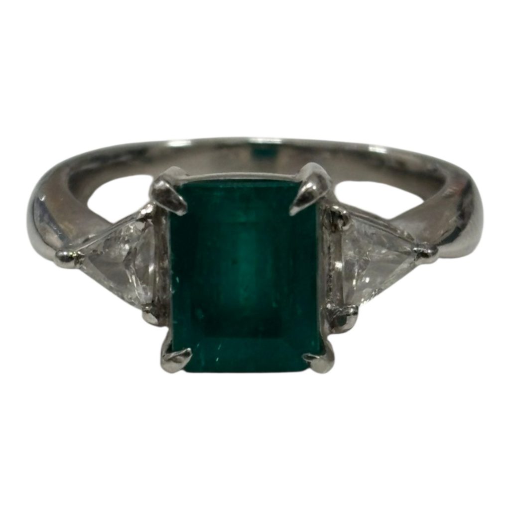 Pt850 プラチナ エメラルド リング Emerald ring