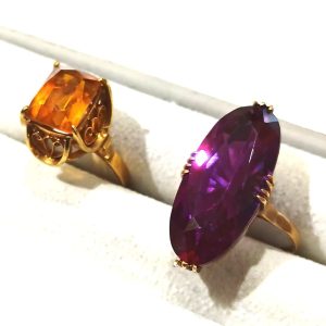 【K18ジュエリーアクセサリー】18金・貴金属・アクセサリー・リング（指輪）・アメジスト・シトリン