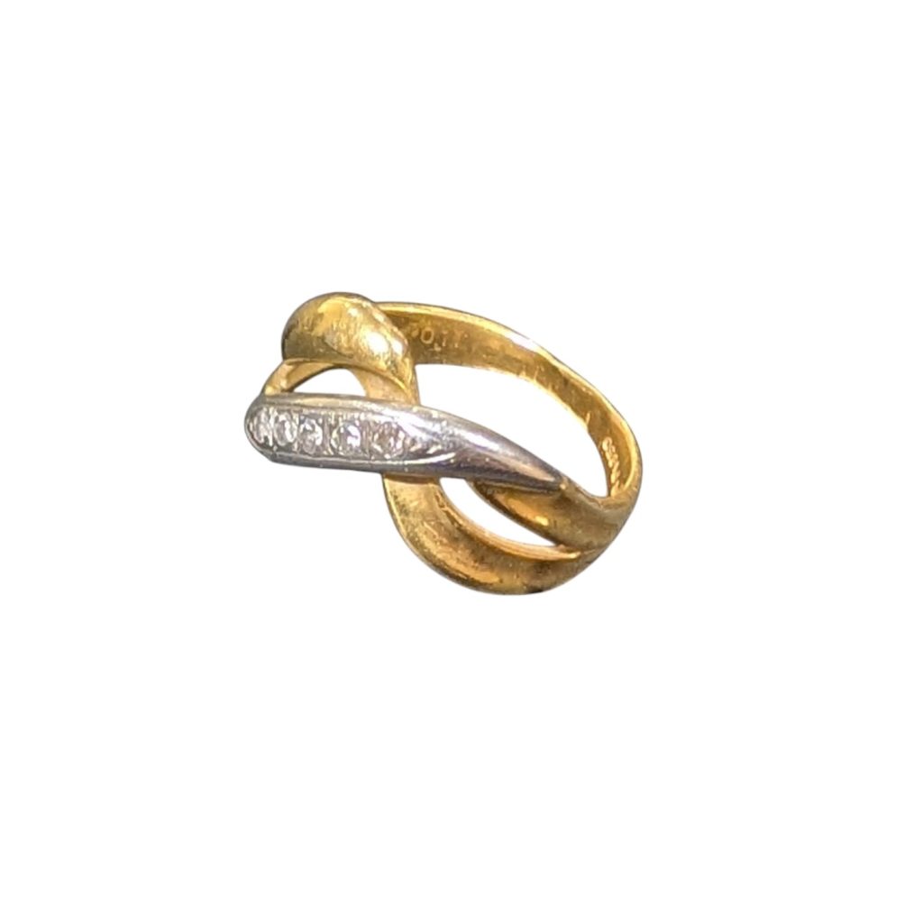 K18/PT850　18金プラチナ850　ダイヤモンド　リング