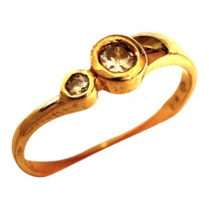 K18 18金 ダイヤモンド付きリング