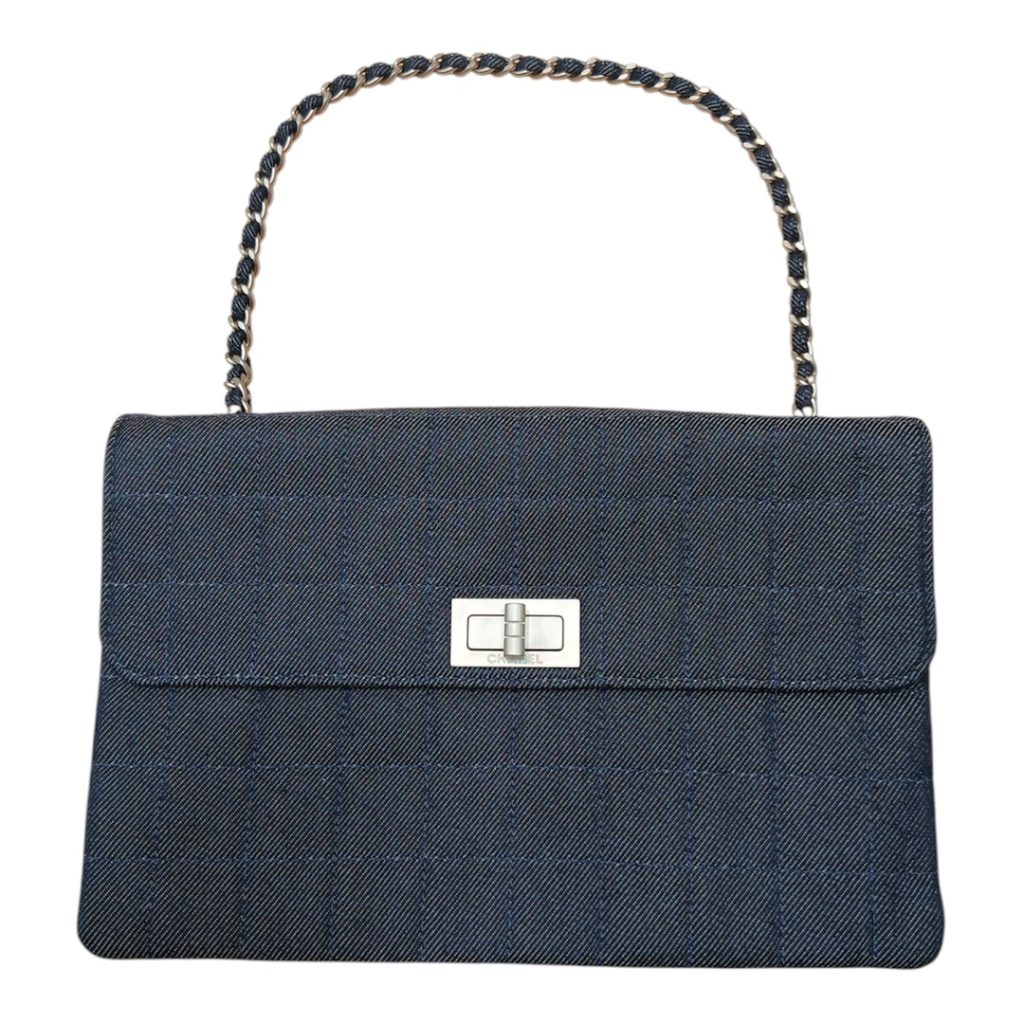 シャネル CHANEL チョコバーデニムキャンバス チェーンショルダーバッグ