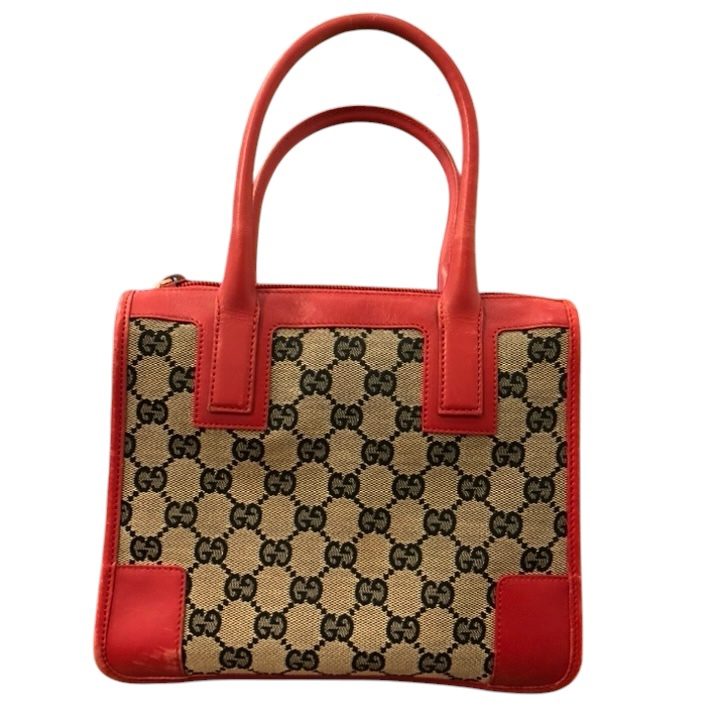 GGパターン レッドキャンバスハンドバッグ 楽天市場】【バッグ】GUCCI グッチ GGキャンバス ハンドバッグ レザー